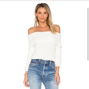 Lovers & Friends Vylette off shoulder sweater womens Large white cotton